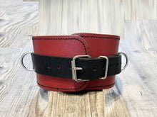 Load image into Gallery viewer, Collar - leather - with O-ring application and stainless steel fittings - hand-sewn