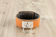 Load image into Gallery viewer, Collar - leather - with O-ring application - hand-sewn

