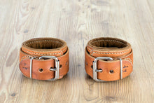 Load image into Gallery viewer, Arm cuffs / ankle cuffs - set of 2 - leather - hand-sewn
